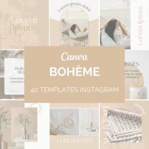 template boheme canva reseaux sociaux